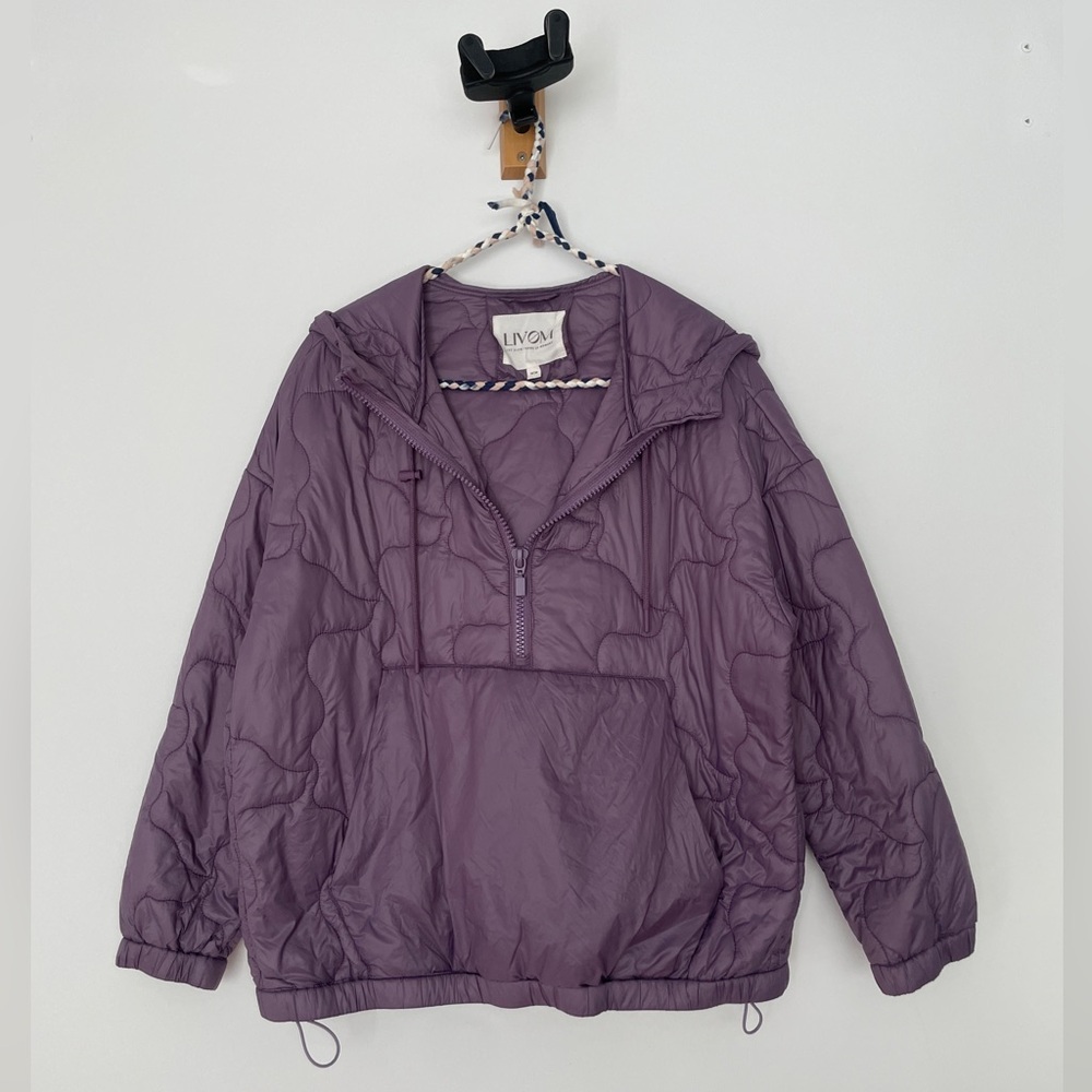LIVØM Quilted Half-Zip Pullover Jacket Women’s Medium Purple Lavender
